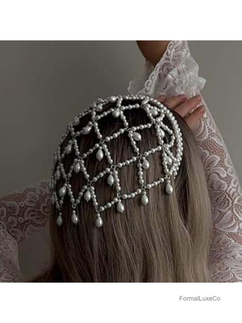 Gold Pearl Hair Chain Headpiece Flapper 1920s Gatsby Prom Costume Accessory